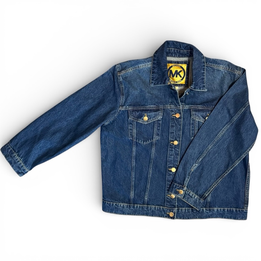 NWT Michael Michael Kors Women’s Denim Jean Jacket Cotton XL Classic Casual - Picture 2 of 7